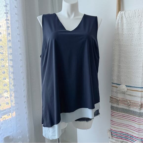 Game by Universal Standard Freestyle Navy Asymmetrical Hem Tank Women’s L 22-24 - Picture 1 of 8